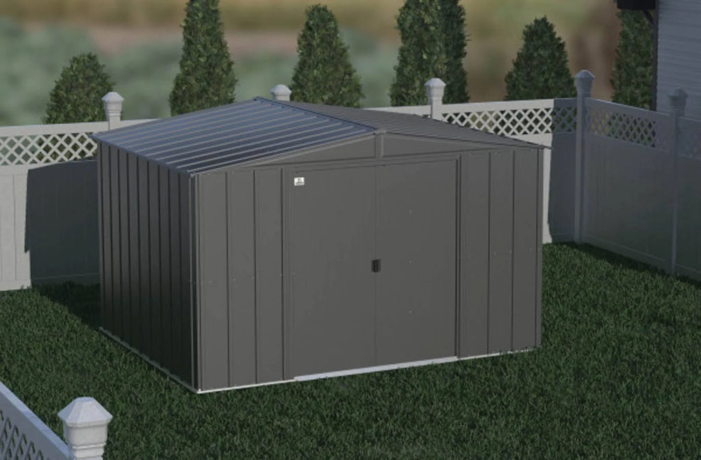10 ft. x 8 ft. Steel Storage Shed in Charcoal M98422