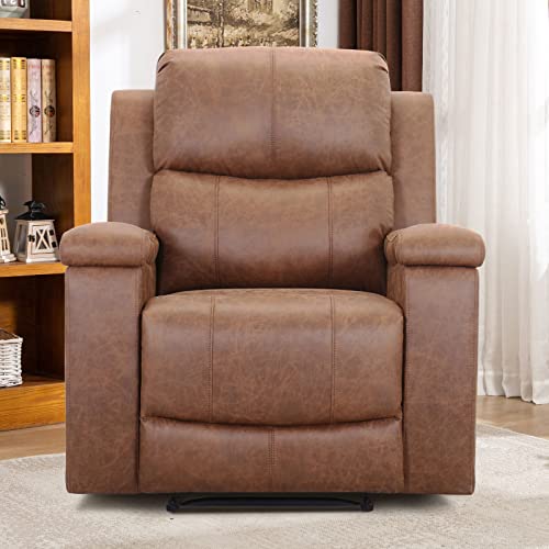 Red Brown Leather Manual Recliner Chair T29781