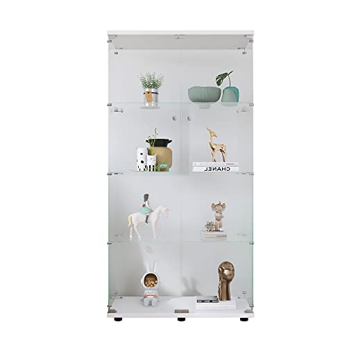 Black 4 Shelf Double Door Glass Display Cabinet K9367