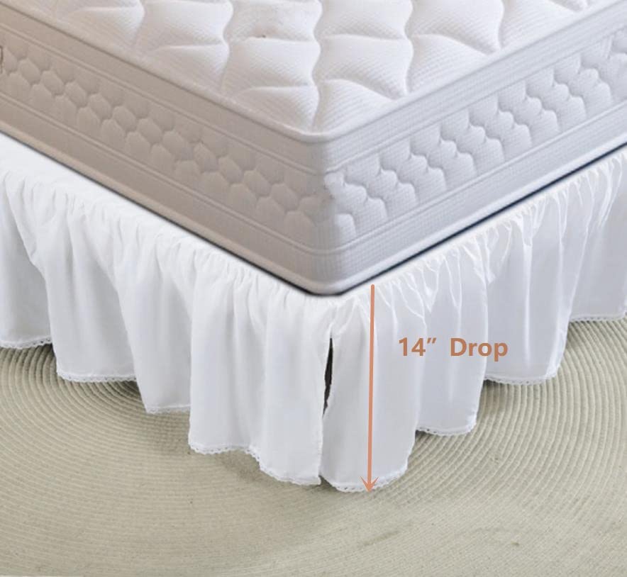 White Queen 14 Inch Drop Microfiber Bed Skirt S80325