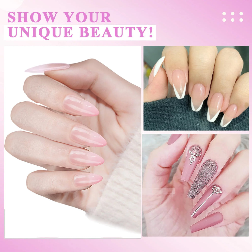 6 Colors Poly Extension Gel Nail Kit with Nail Lamp N139
