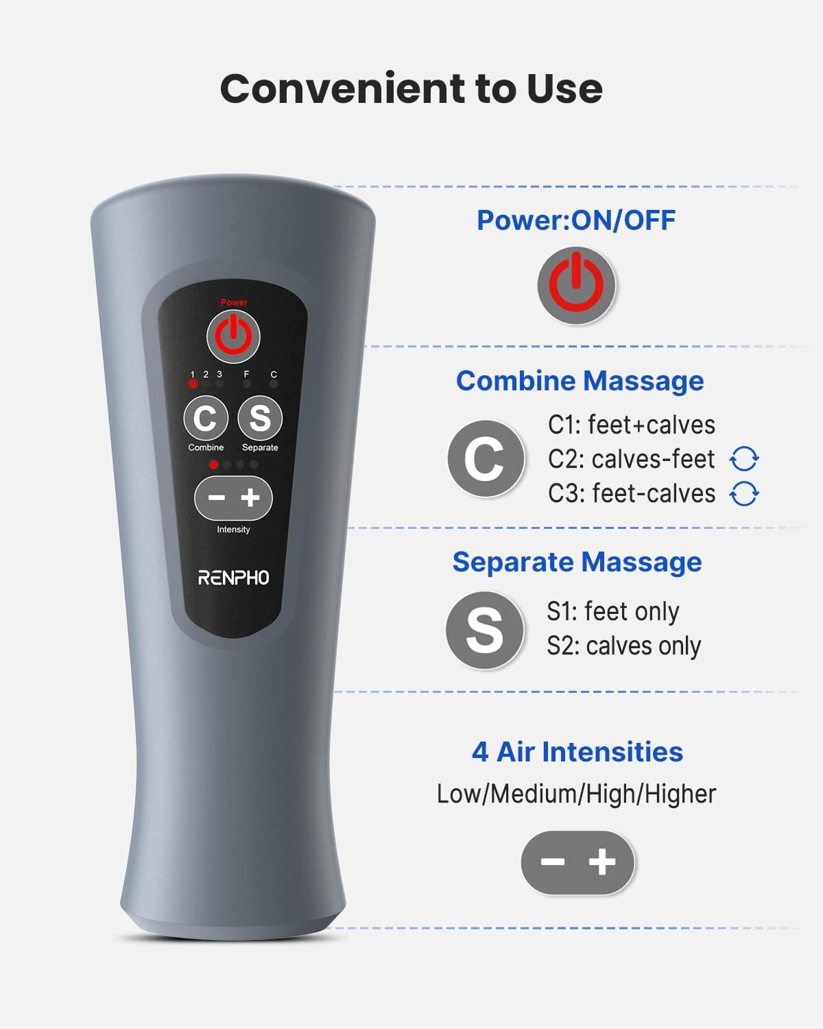 Leg Massager for Foot and Calf with 5 Modes 4 Intensities Z33673