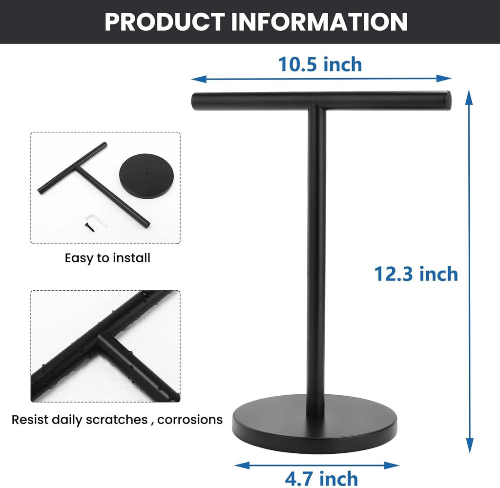 Matte Black Stainless Steel Hand Towel Holder Stand L62314