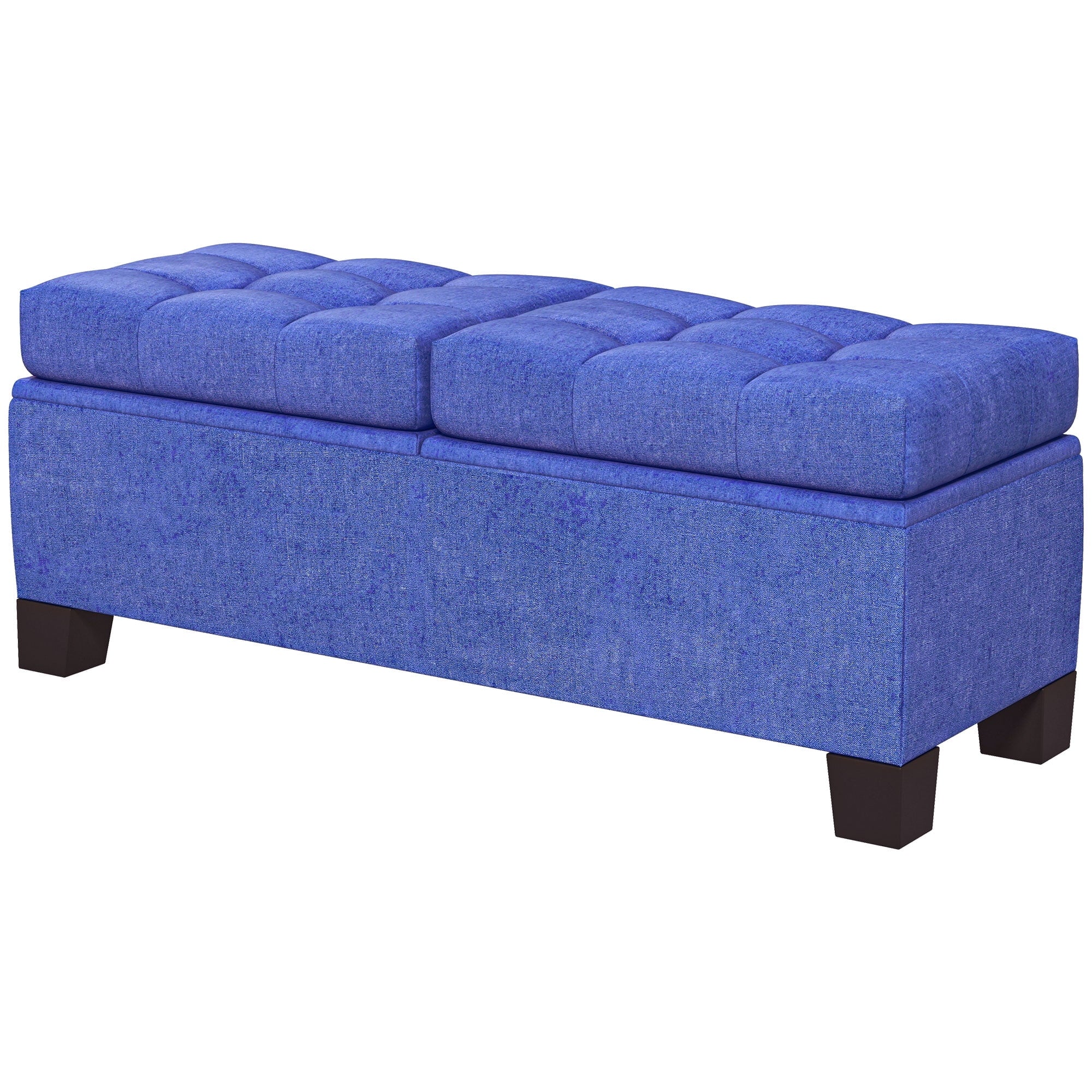 Blue Upholstered Bench with Steel Frame Q226