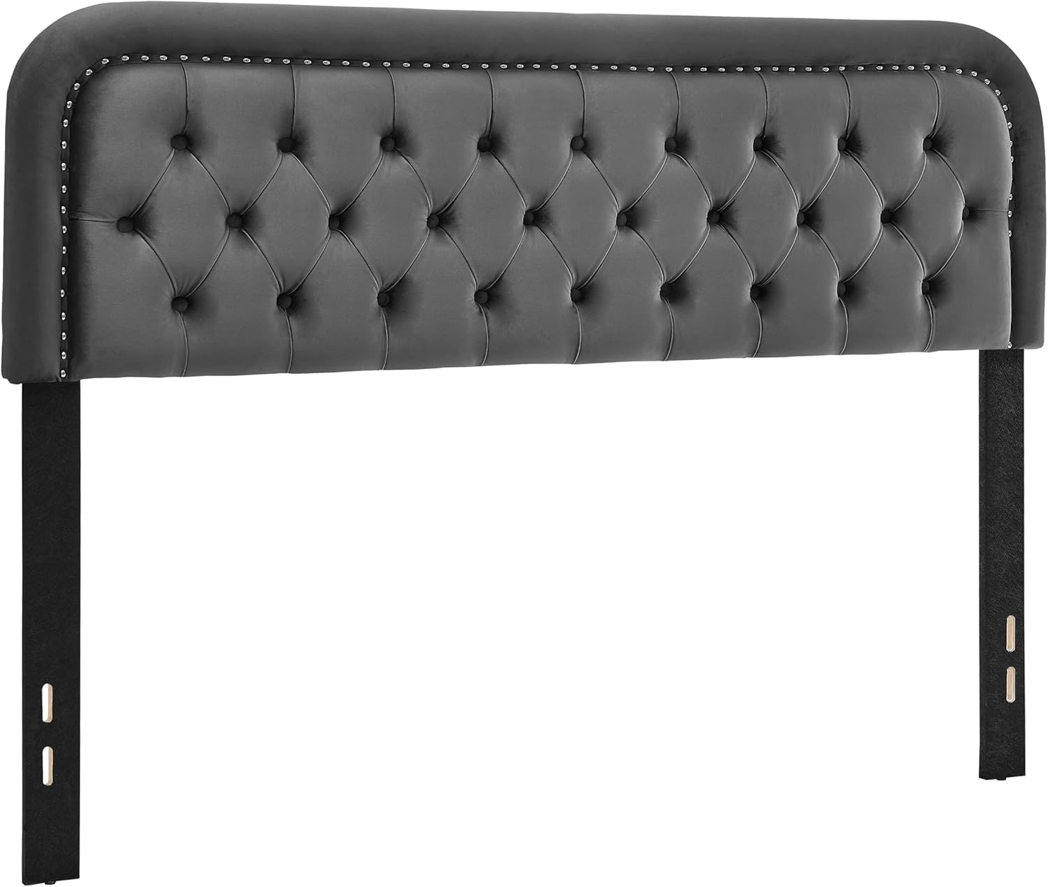 Grey Velvet Full Size Tufted Upholstered Headboard J628565