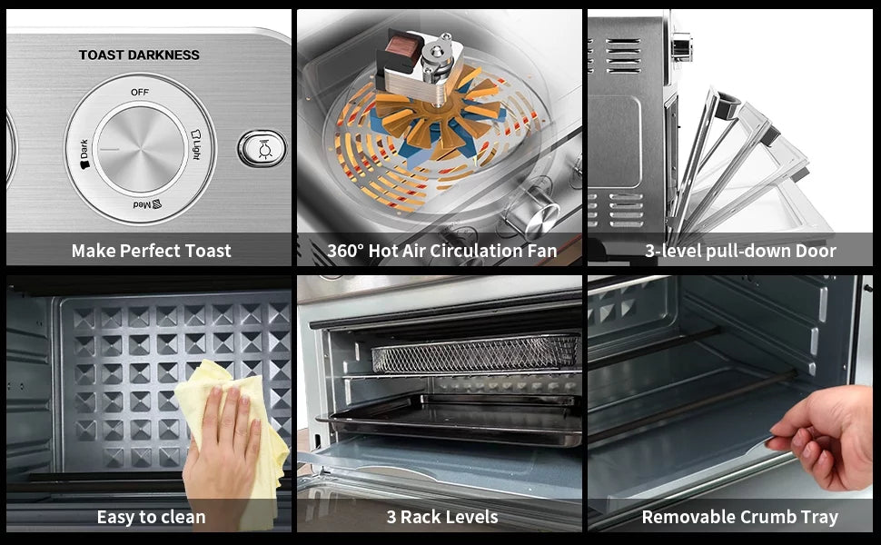 7-in-1 6 Slice 23QT Air Fryer Toaster Oven Combo J3924