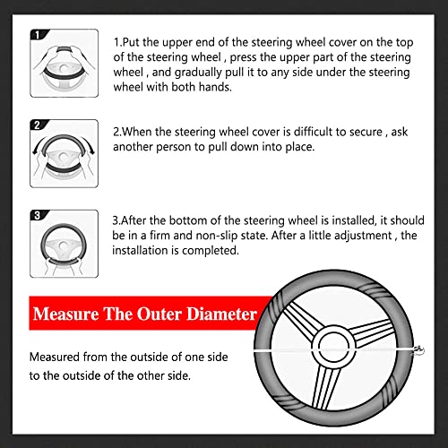 15 Inch Microfiber Leather Car Steering Wheel Cover E845292