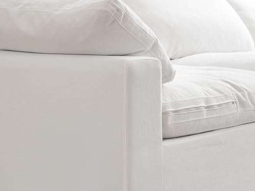 White Linen Oversized Modular Sectional Sofa N65068