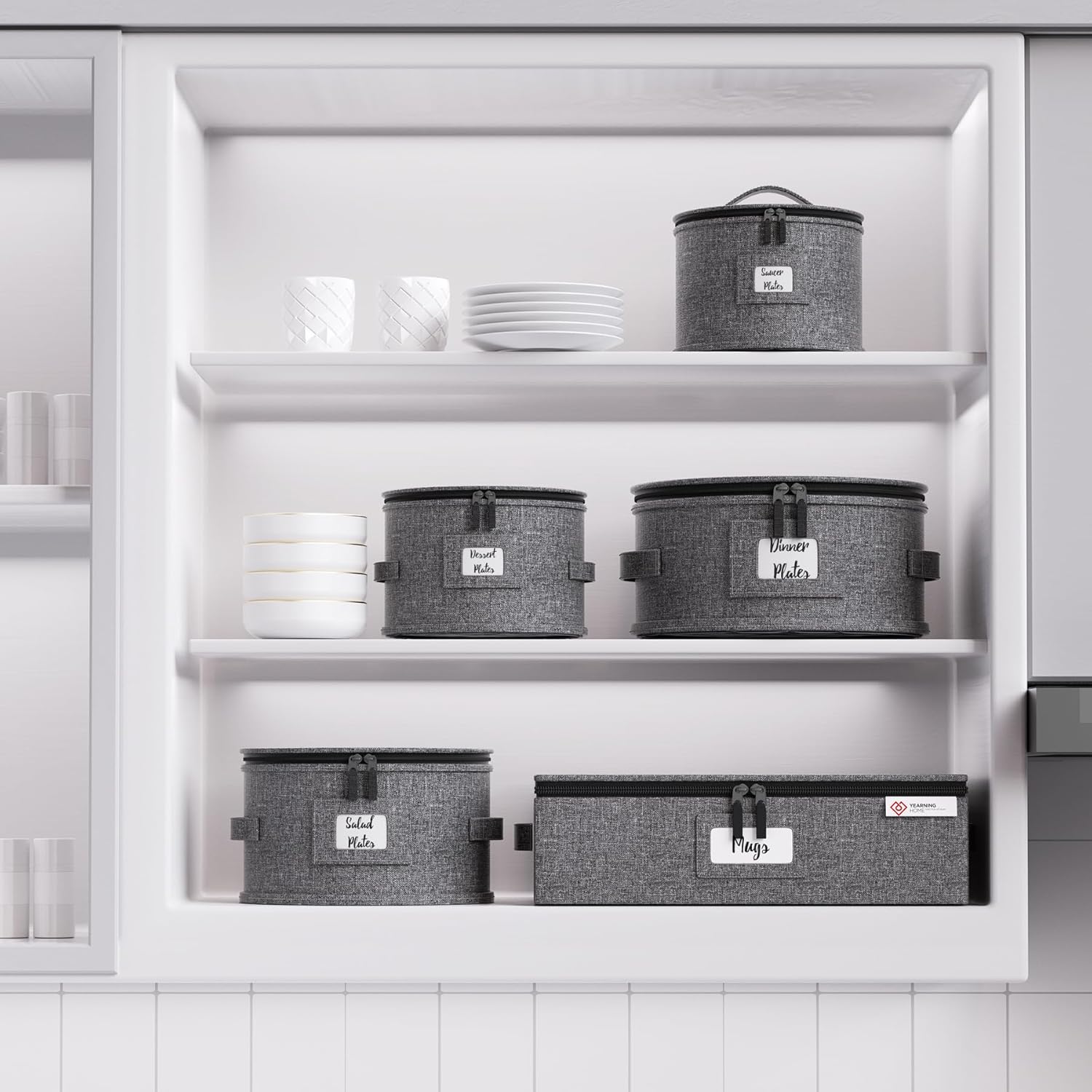 5 Piece Grey Hard Shell Storage Containers for Moving Dishes I72042