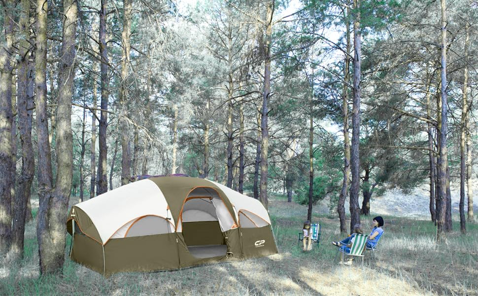 8 Person Camping Tent with Carry Bag Z96228