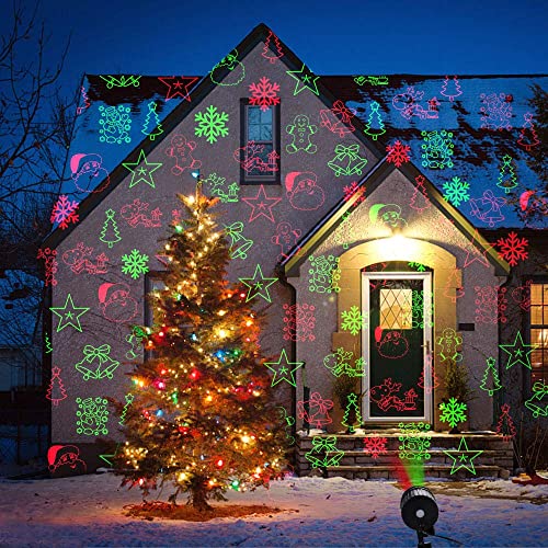 8 Patterns Red and Green LED Laser Projector Lights V2782