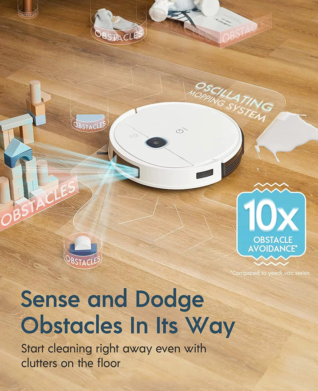 Robot Vacuum and Mop Combo with 3000Pa Suction and 240min Runtime H2776