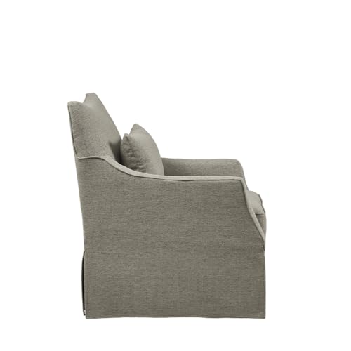 Beige Swivel Accent Armchair with Lumbar Pillow J113