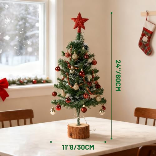 2FT Tabletop Artificial Christmas Tree with Lights B1260