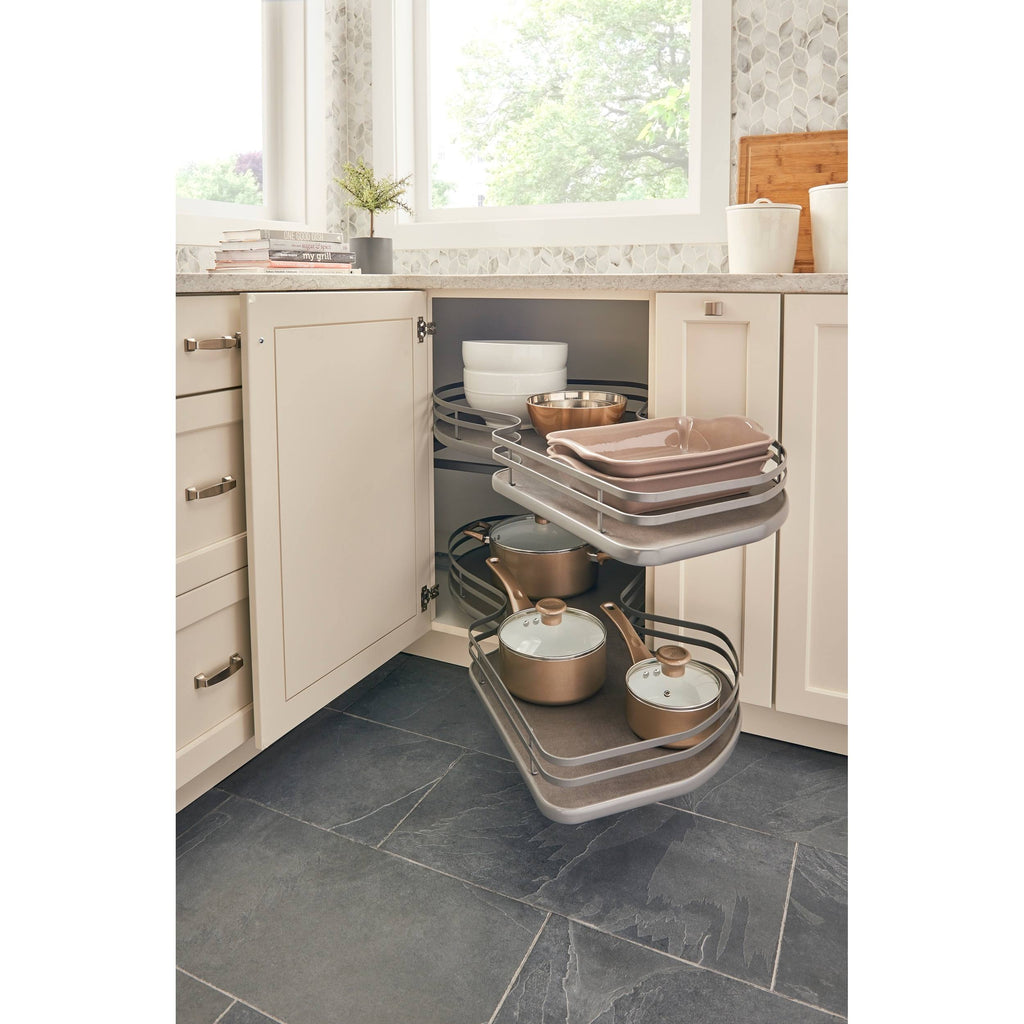 Gray Blind Corner Cabinet Organizer R405