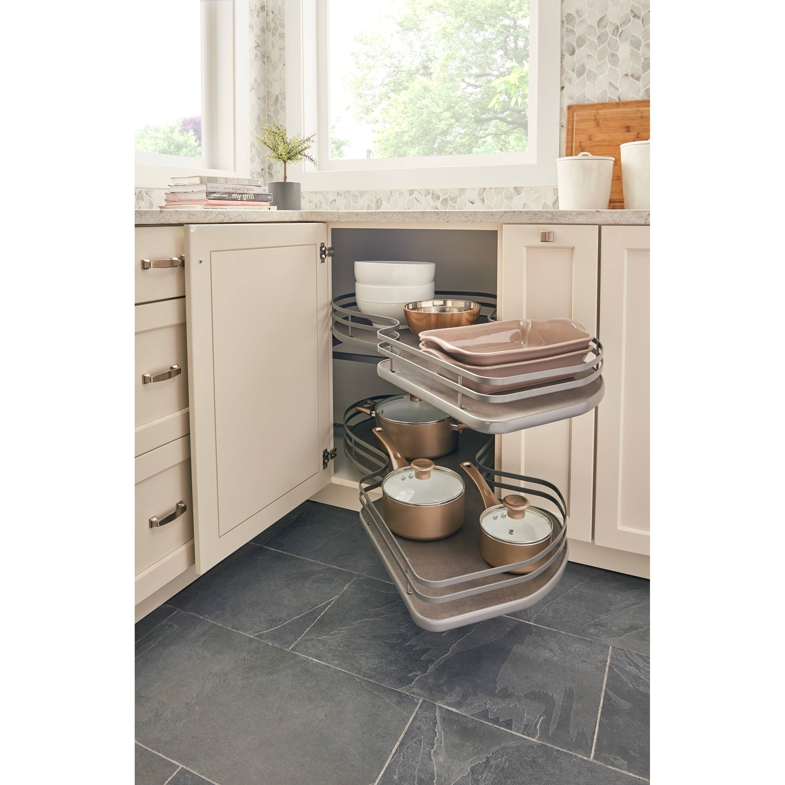 Gray Blind Corner Cabinet Organizer R405