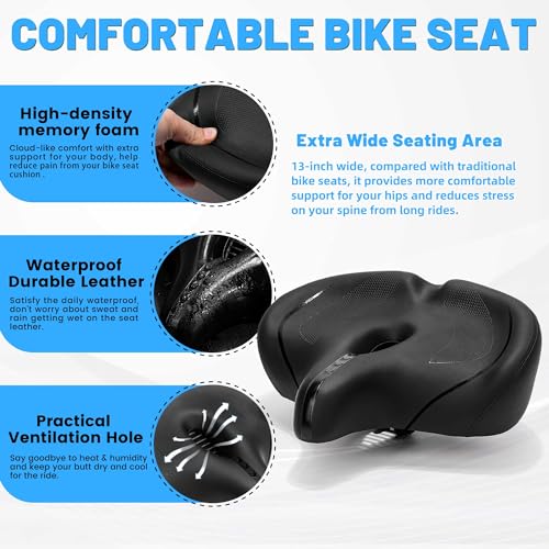 Oversized Extra Wide Bicycle Seat Cushion S374