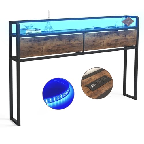 Queen Size LED Headboard with Storage and USB R694