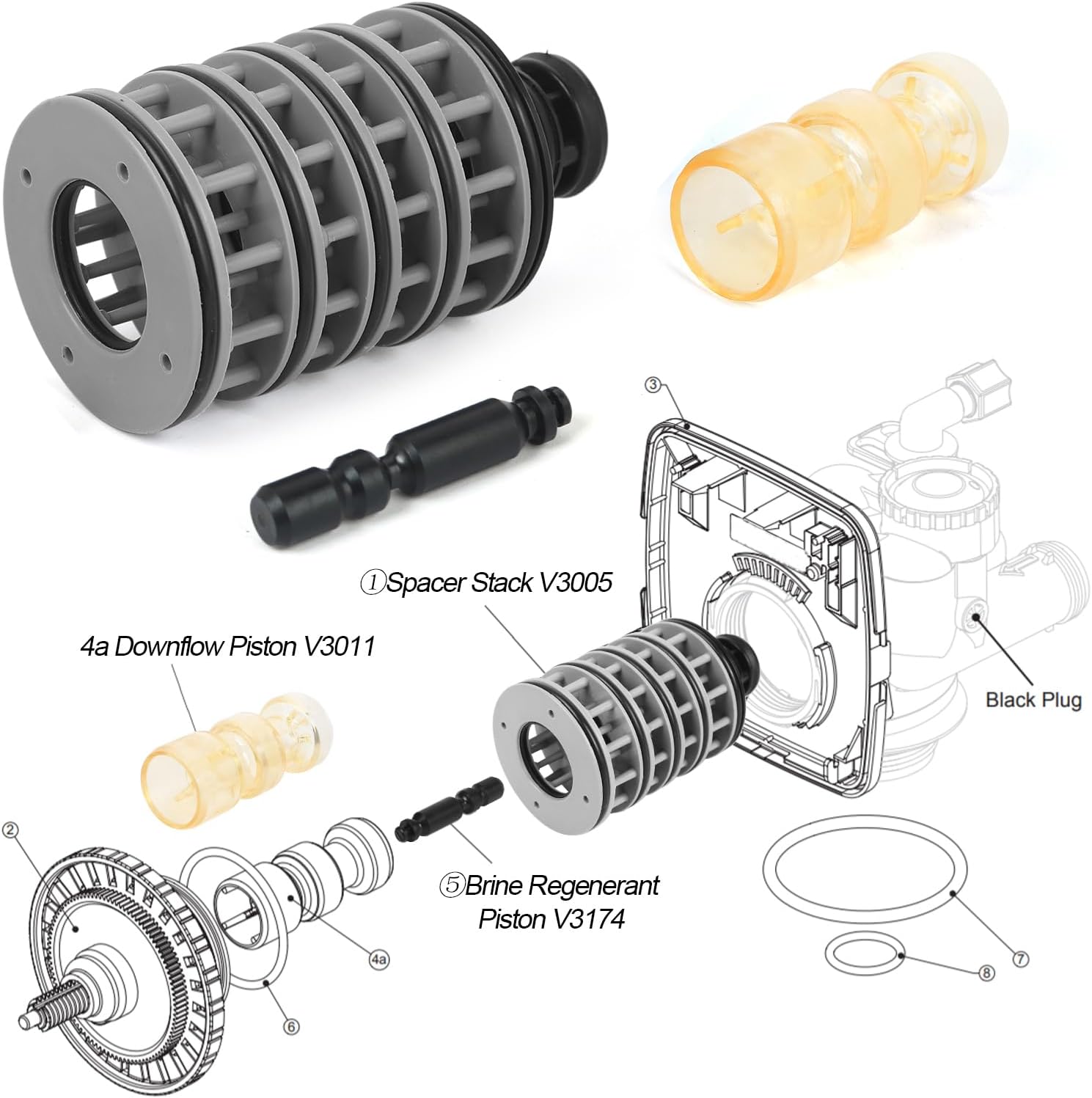 Interior Parts Kit for Clack WS1 Water Softener L986542
