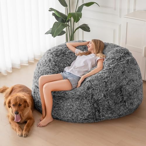 Giant Bean Bag Chair Bed, High-Density Foam Filling, Machine Washable W43765