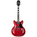 Full Scale Semi-Hollow Body Electric Guitar Stainless Steel Frets Red F219