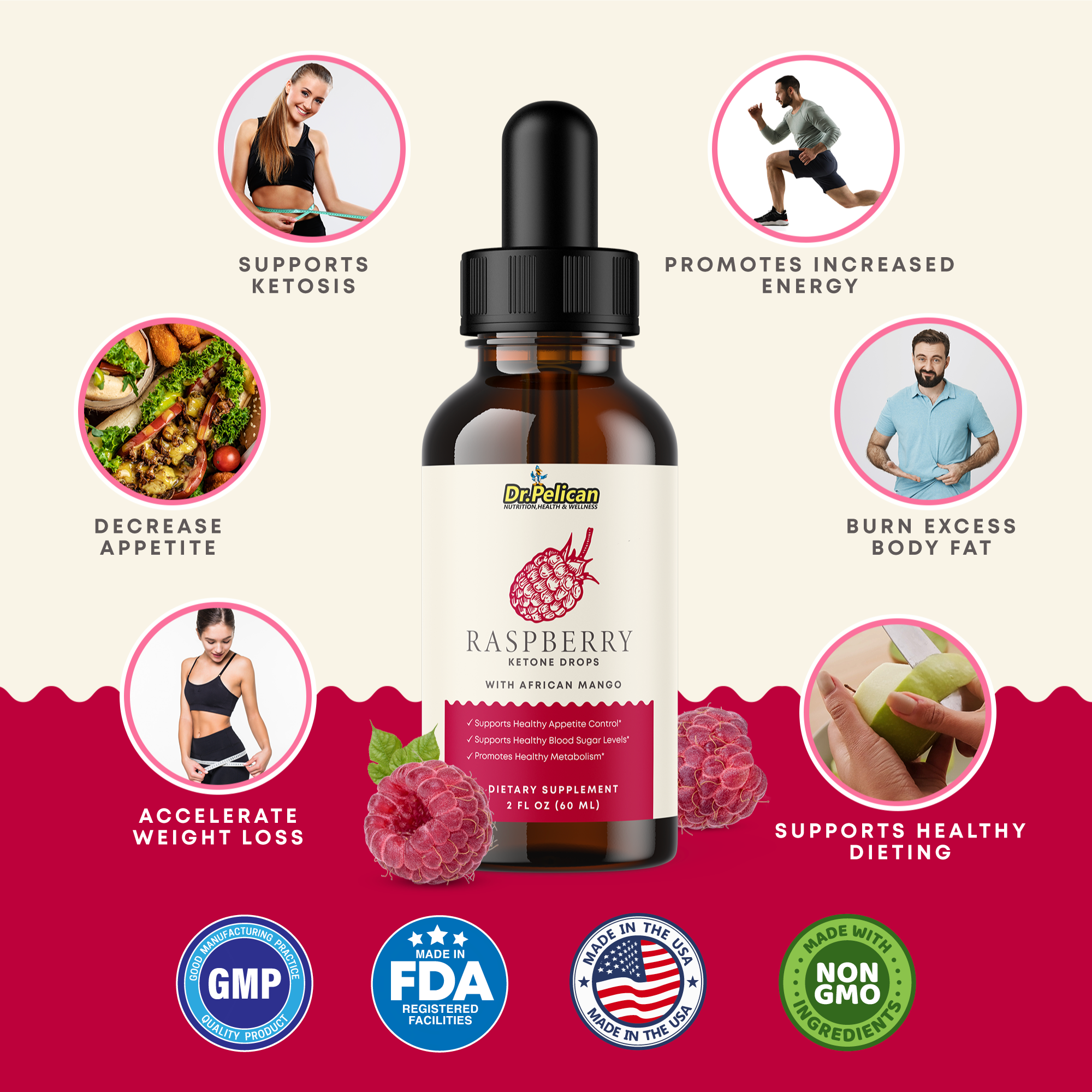 60ml 2fl oz Raspberry Ketone Drops Q109