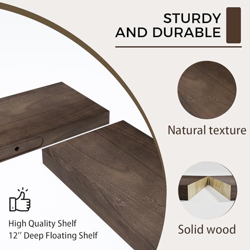 48 Inch Solid Wood Floating Shelves with Invisible Brackets F25508