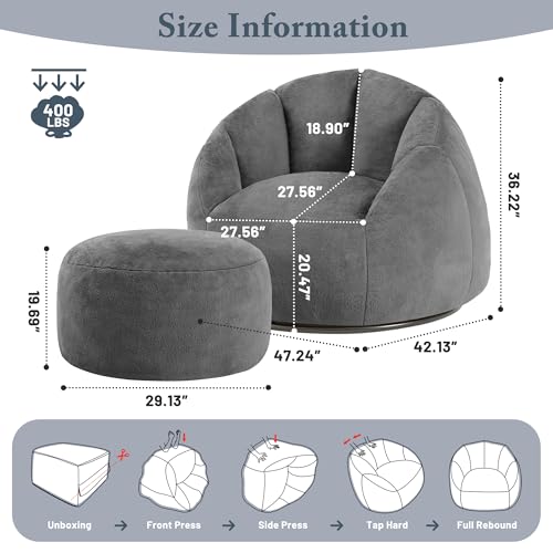 Beige Oversized Bean Bag Chair E904222
