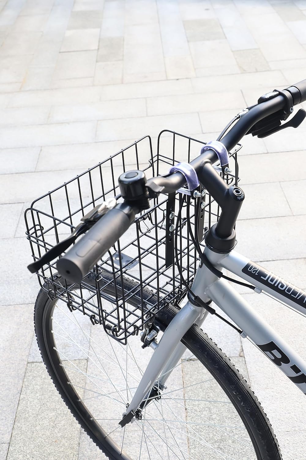 Black Steel Folding Front Bicycle Basket F112443