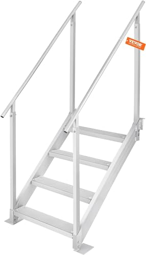 4 Step Aluminum Dock Steps with Nonslip Pedals T9173