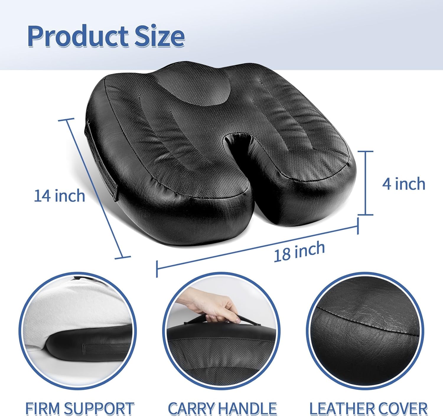 Firm Support Leather Seat Cushion for Sciatica W26524