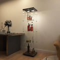 White Two-Door Glass Display Cabinet with 4 Shelves D760