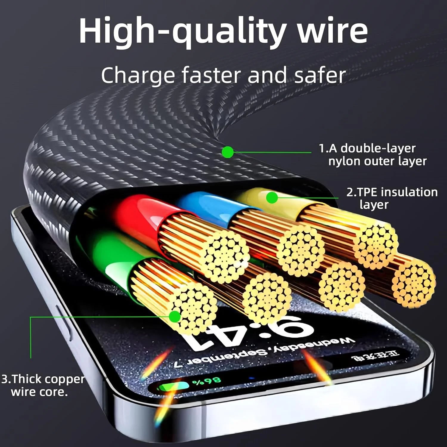 4-in-1 6.6FT fast charging cable with LED display U119