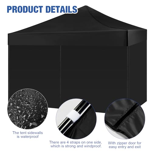 4 Pack 6.56 x 9.84 ft Blue Waterproof Canopy Sidewalls with Zipper Doors E90214