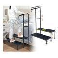 Two Step Stool with Handle Adjustable Wide Platform W663