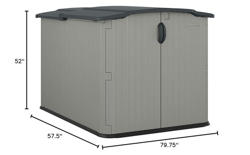 Horizontal Outdoor Storage Shed, 57.5" W x 79.75" D x 52" H U793084