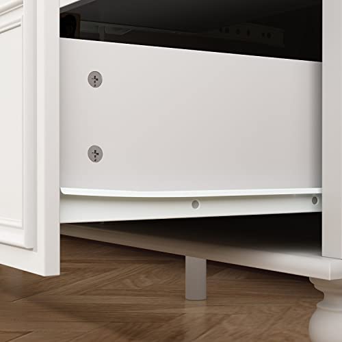 White 9 Drawer Chest of Drawers with Gold Metal Handles & Wooden Legs J6863