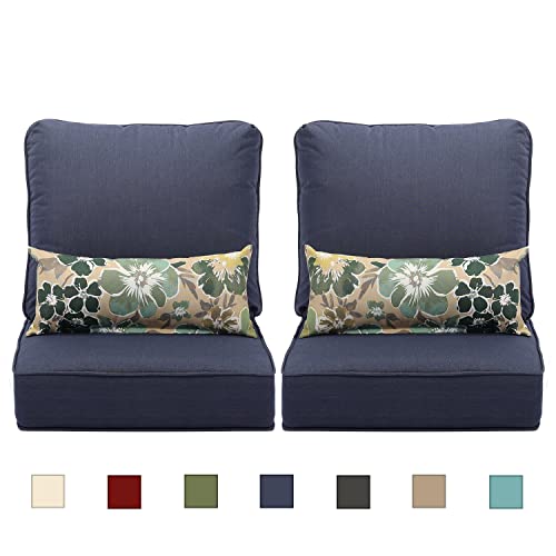 22'' x 24'' Green Outdoor Deep Seat Chair Cushion Set of 2 Seats, 2 Backs, 2 Pillows K875427