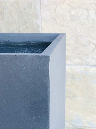 10 Inch Square Concrete Planter with Drainage Hole J55425