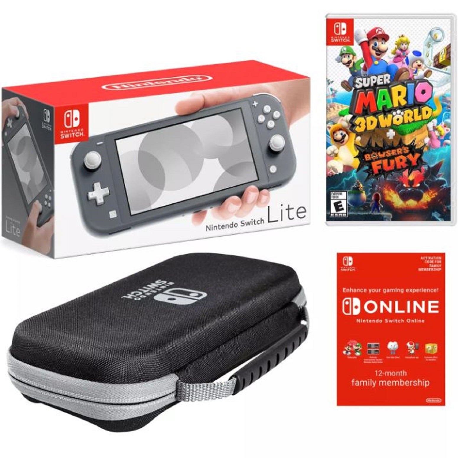 Gray Lightweight Nintendo Switch Lite with Super Mario 3D World B286