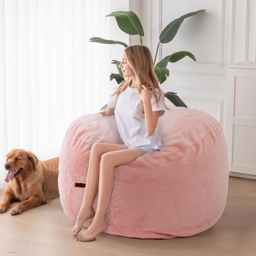 Giant Bean Bag Chair Bed, High-Density Foam Filling, Machine Washable W43765