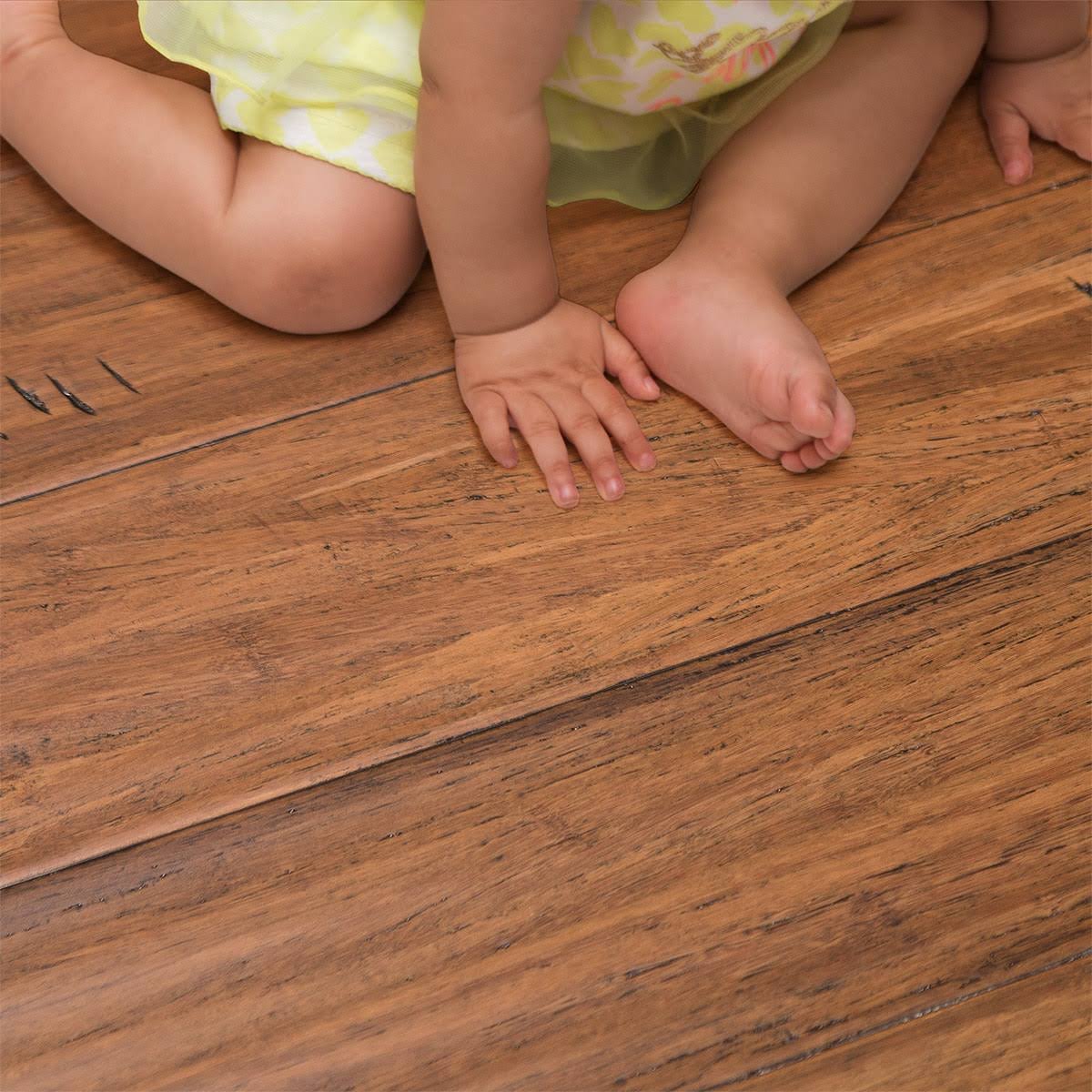 Antique Java Handscraped Solid Bamboo Hardwood Flooring (21.5-sq ft) N697556