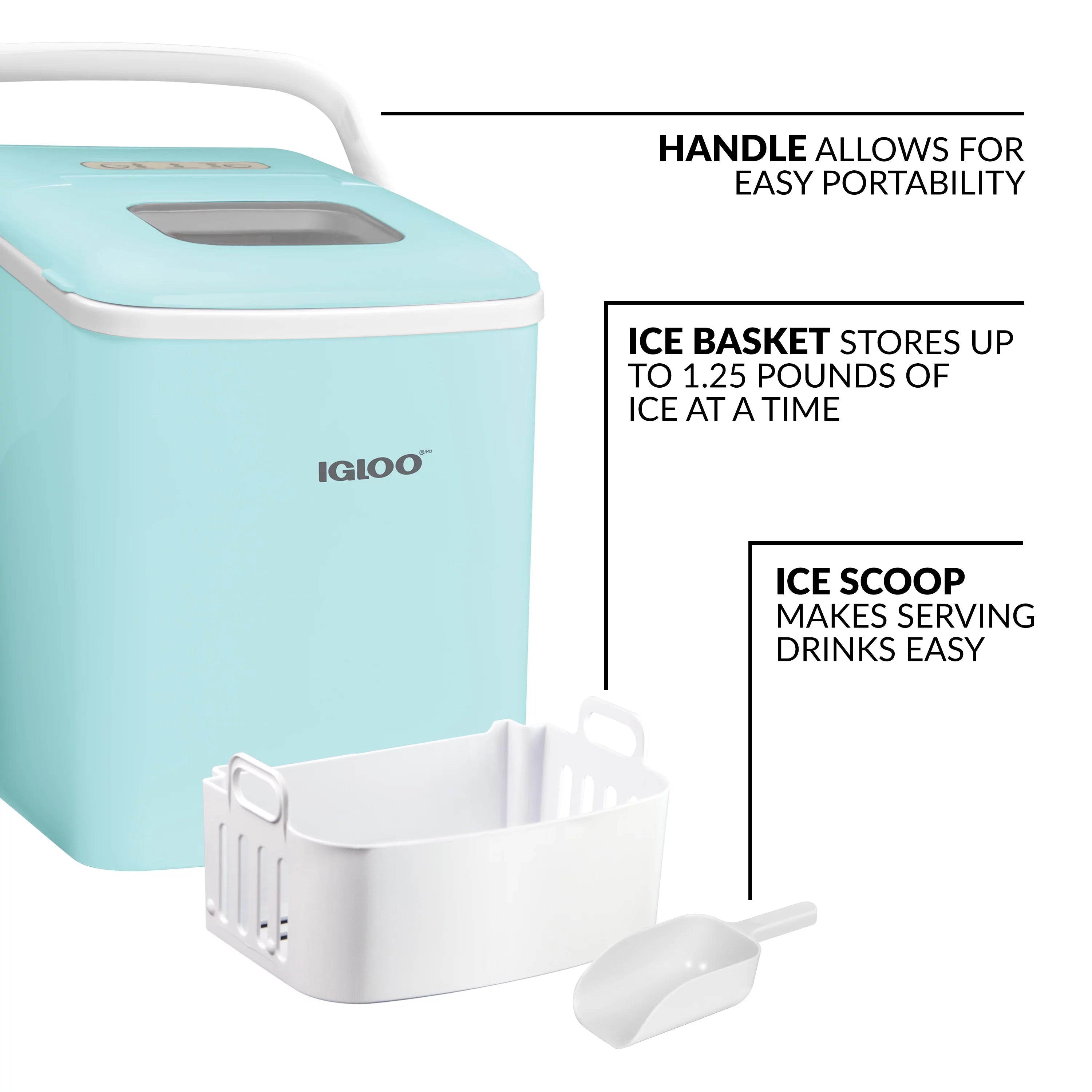 26-Pound Automatic Self-Cleaning Portable Countertop Ice Maker Machine, Aqua M567505