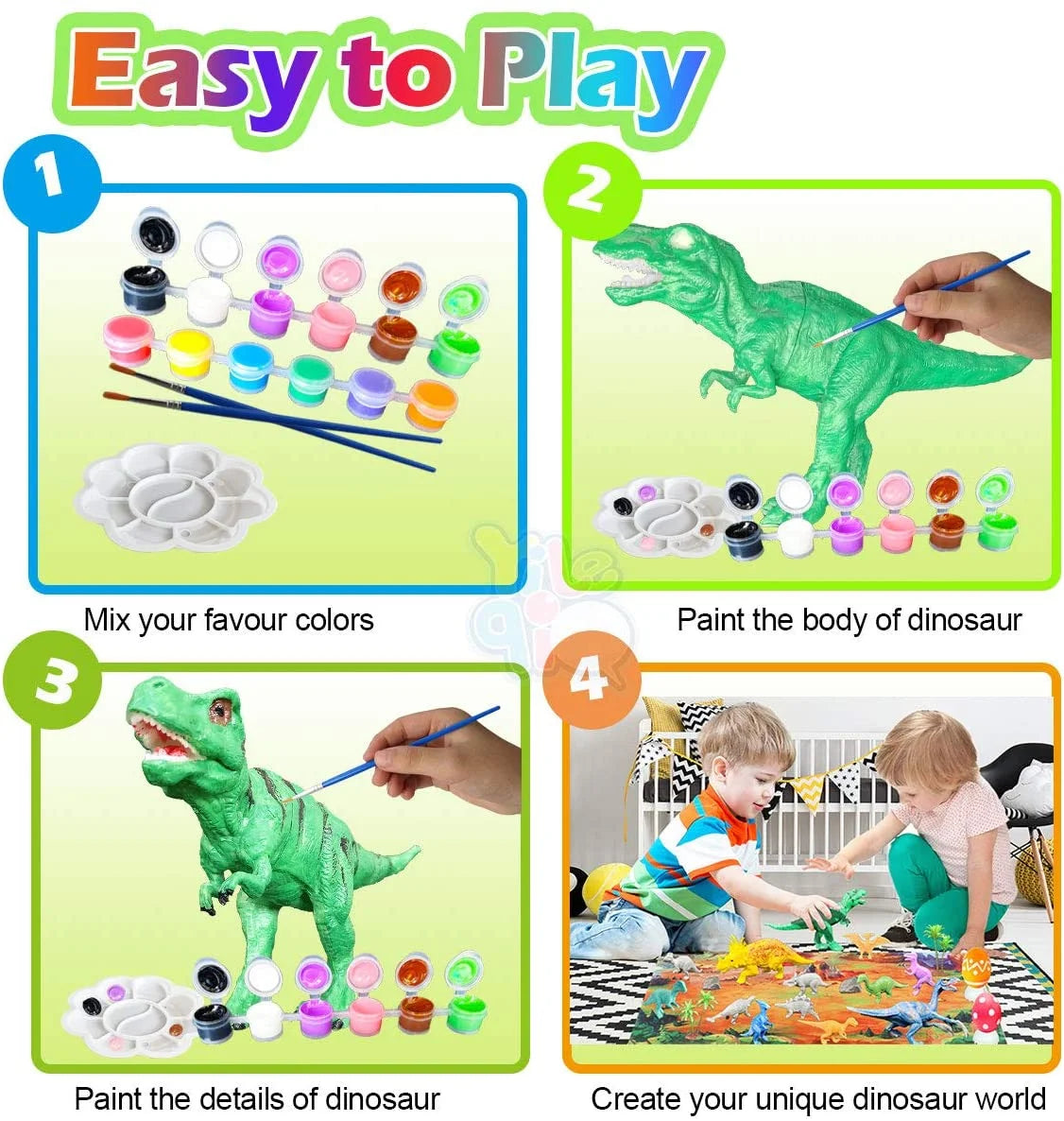 Kids Dinosaur Painting Kit with Play Mat I404