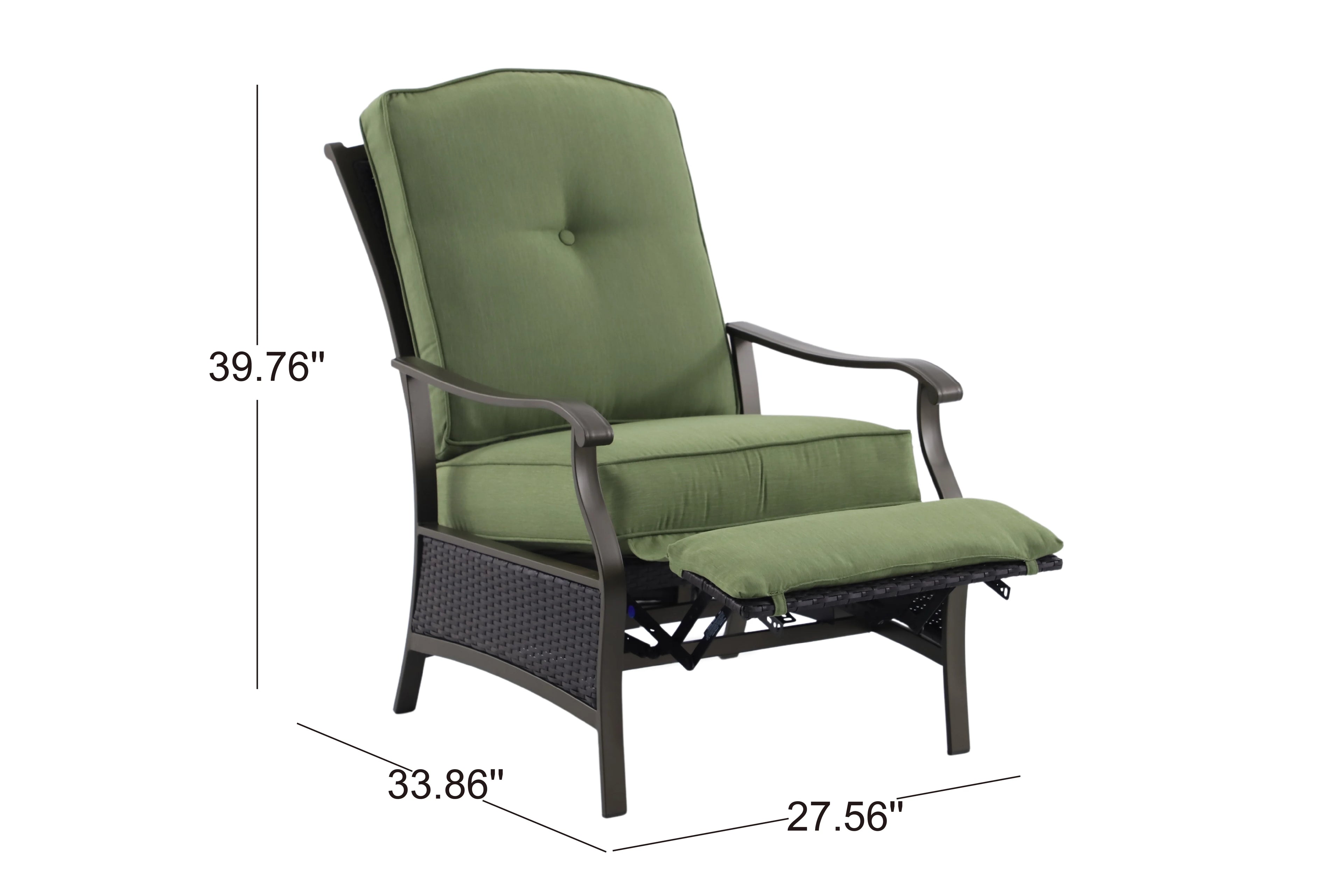 Green Steel Outdoor Recliner W8055