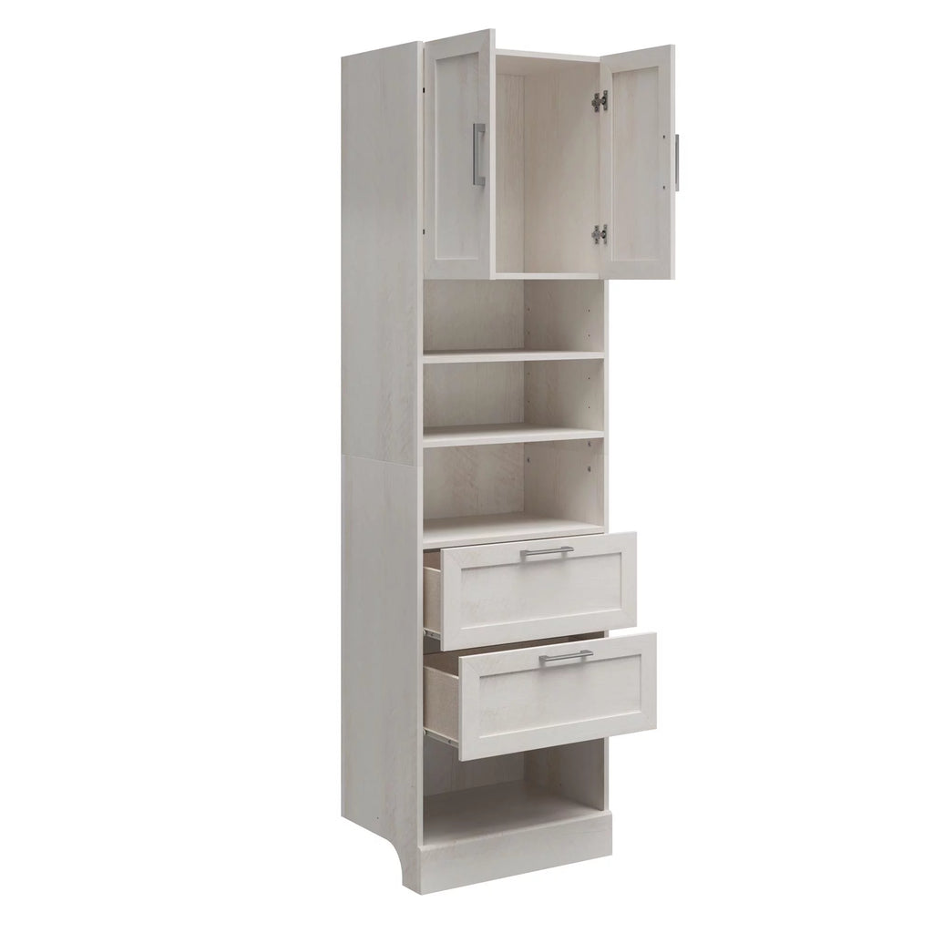 2 Door 2 Drawer Modular Closet Unit, Ivory Oak I9717