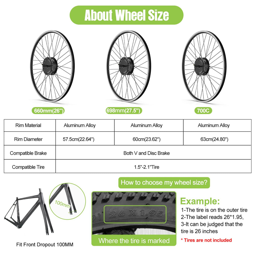 48V 500W Front Hub Motor Electric Bike Conversion Kit with LCD Display N853