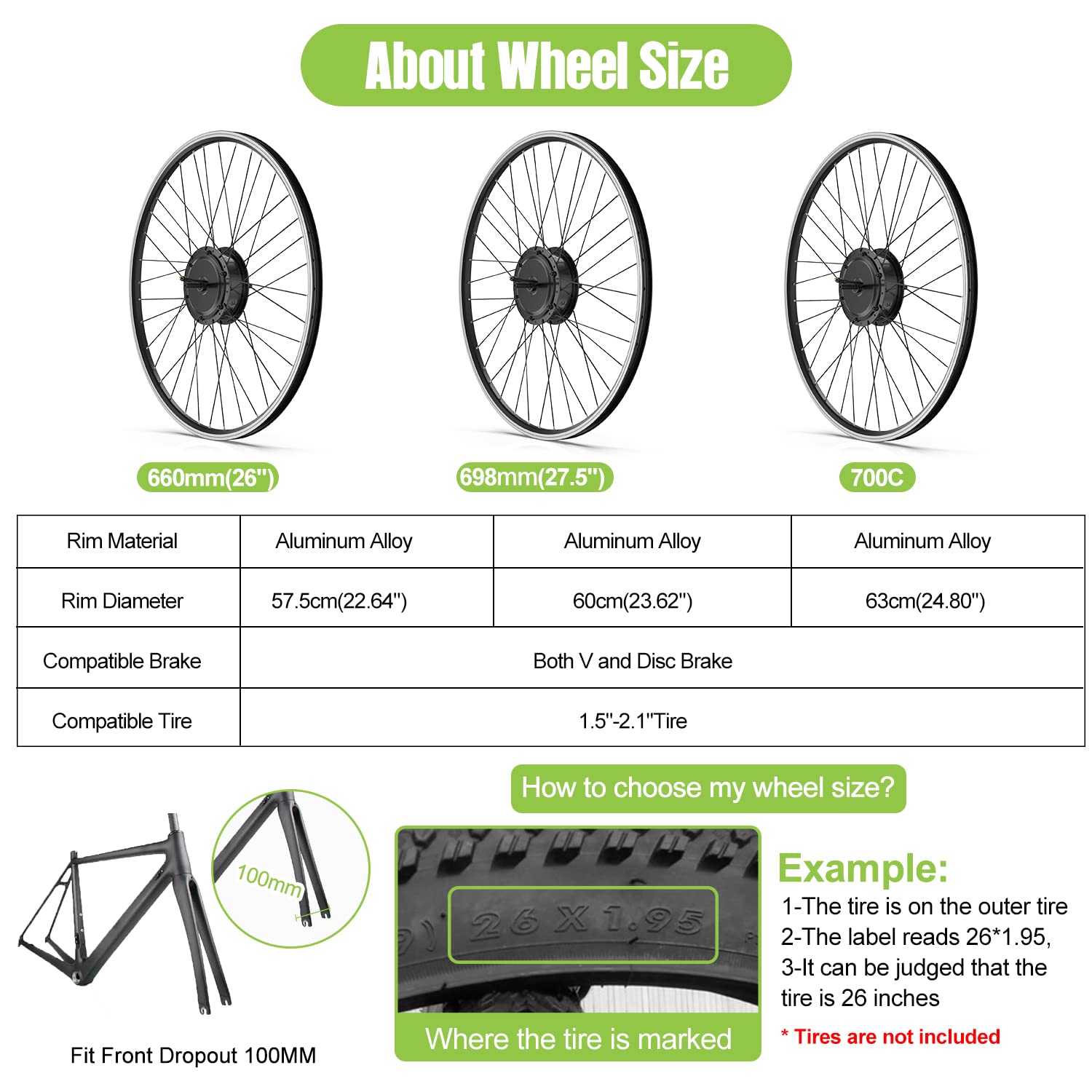 48V 500W Front Hub Motor Electric Bike Conversion Kit with LCD Display N853