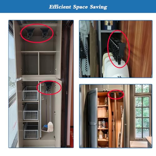 Pull Out Broom Storage Cabinet with Adjustable Hooks C6756