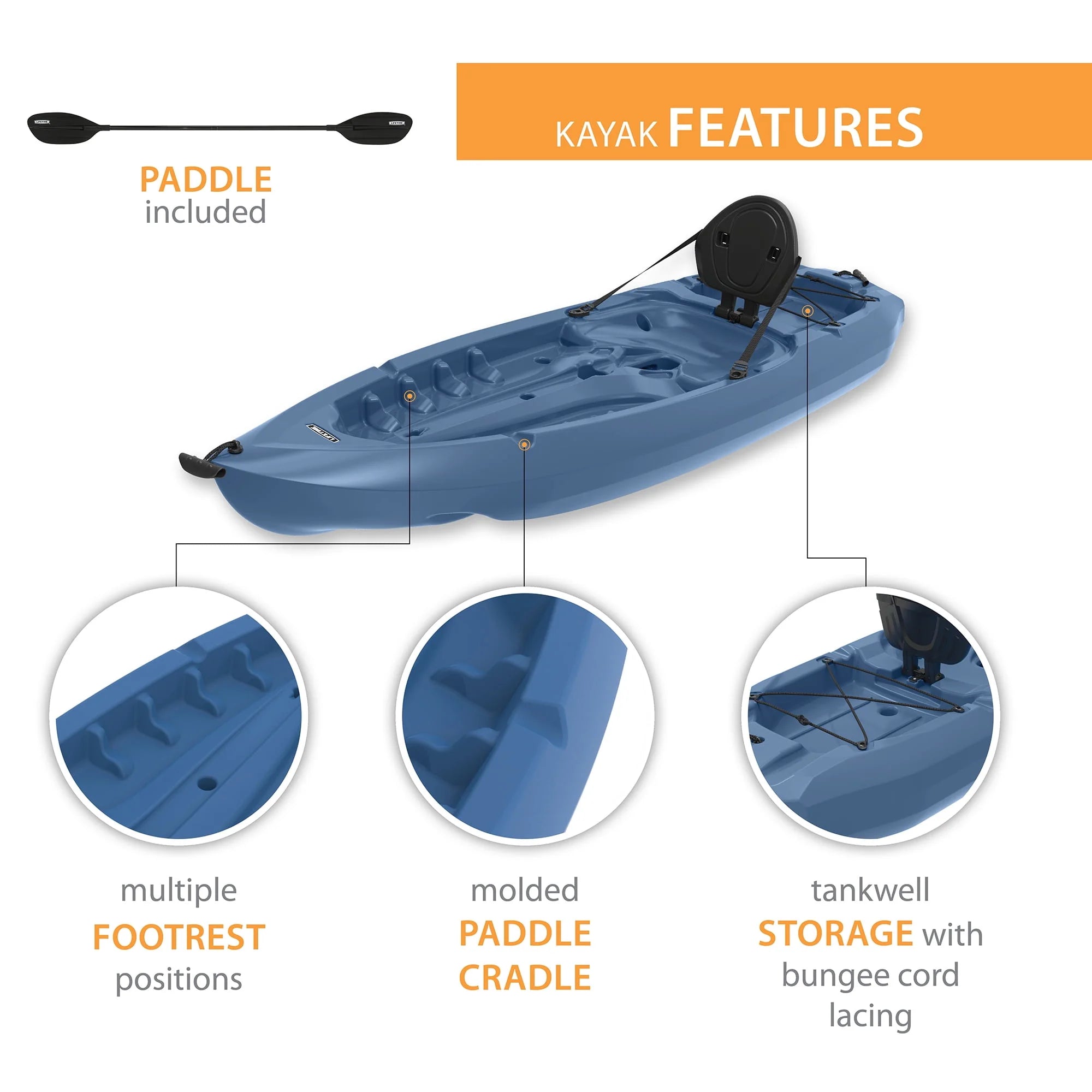 Red 8 ft Sit-on-Top Kayak W368